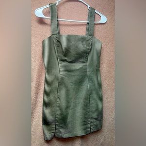 Forever 21 Olive Green Striped Mini Dress